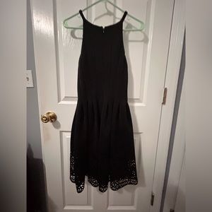 Vince Camuto black halter dress with cutout trim